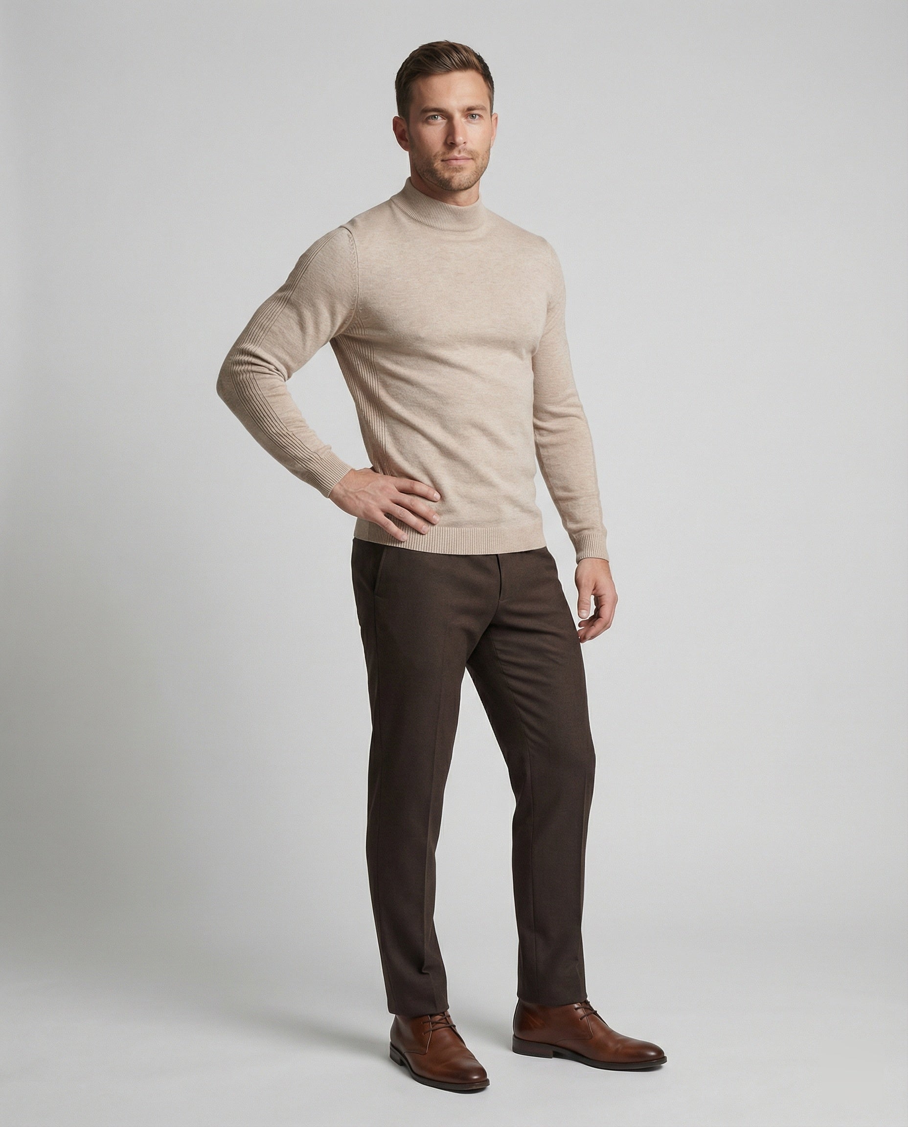 Stilvoller Rollkragenpullover in Karamell