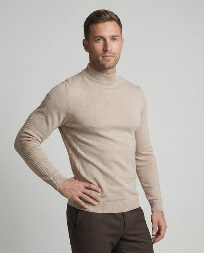 Stilvoller Rollkragenpullover in Khaki