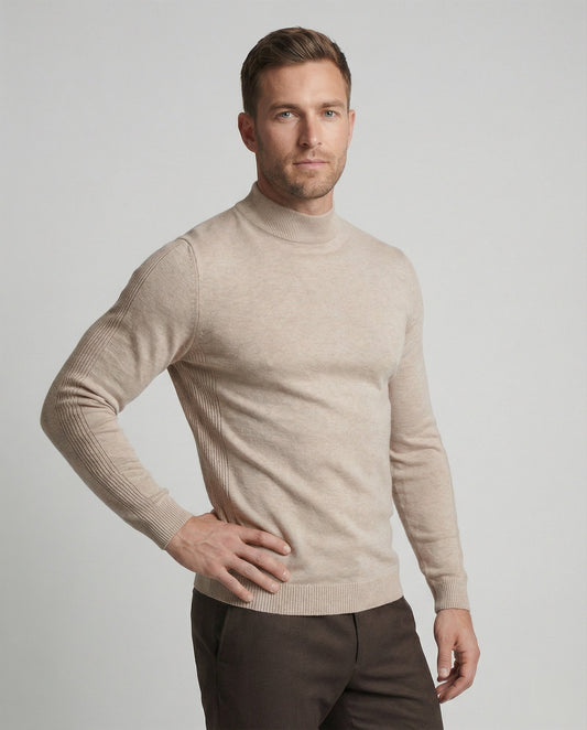 Stilvoller Rollkragenpullover in Khaki