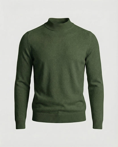 Stilvoller Rollkragenpullover in Weinrot