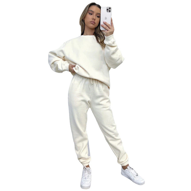 Damen bequeme Sweatshirt und Jogginghose Freizeitanzug in Grau