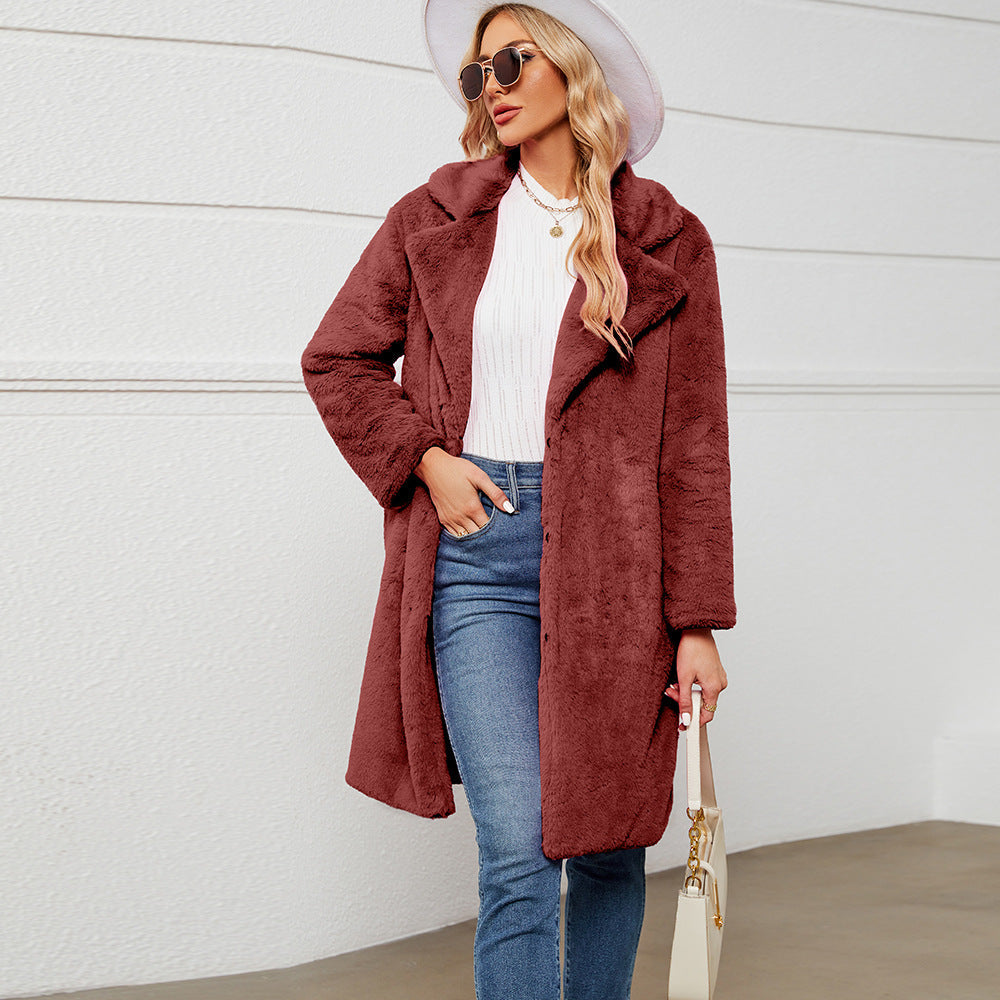 Damen Übergroße kuschelige Fleecejacke in Khaki