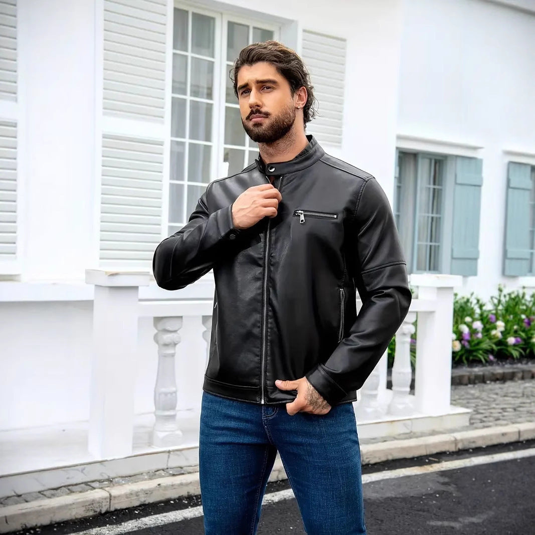 Herren moderne Jacke mit Reißverschlüssen in Schwarz