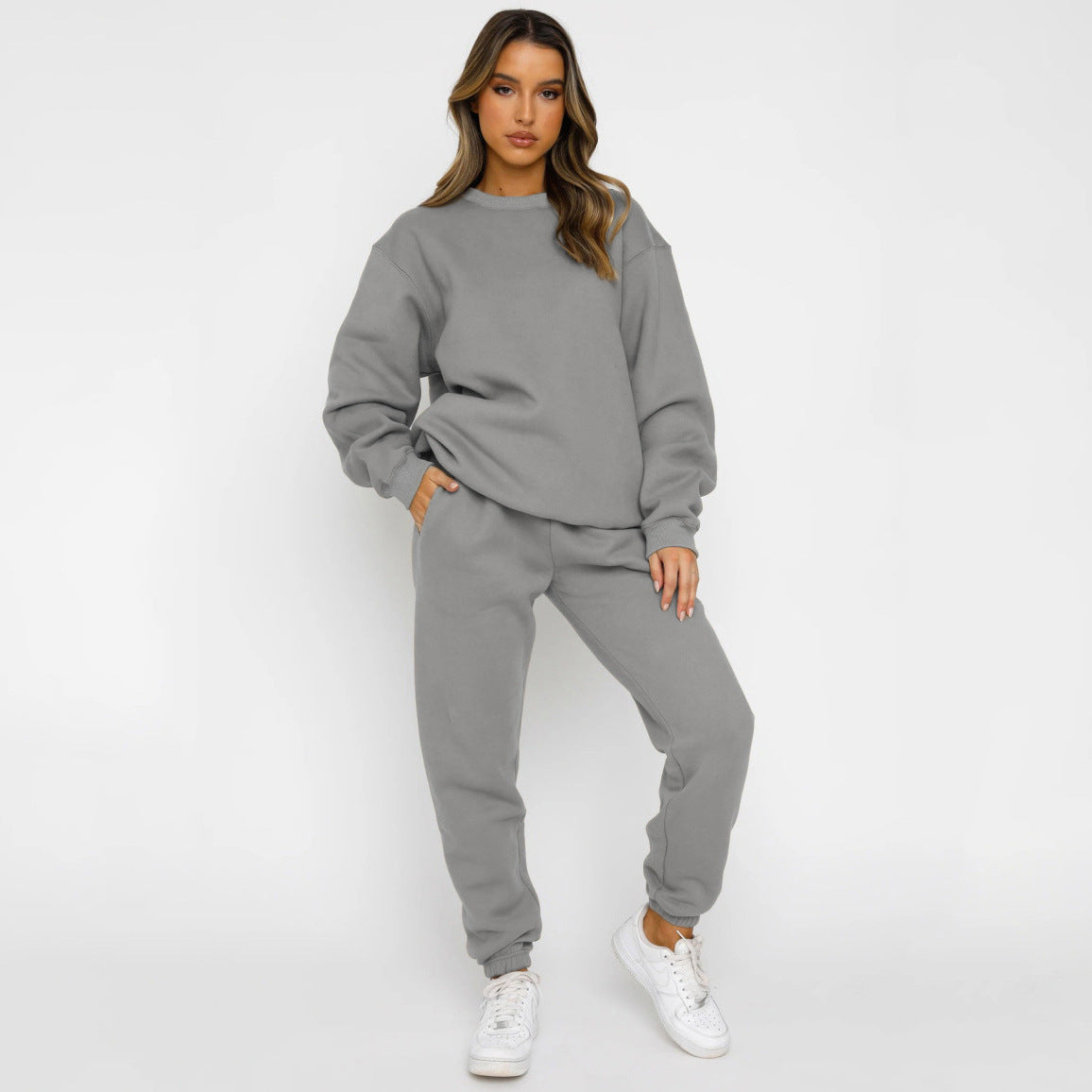 Damen bequeme Sweatshirt und Jogginghose Freizeitanzug in Dicke