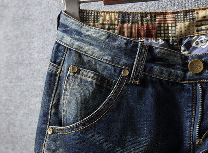 Herren Zerrissene Denim-Jeans mit lässigem Schnitt in Vintageblau