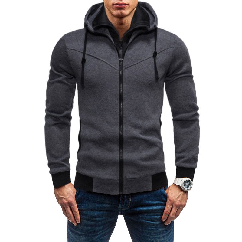 Herren Fleece-Kapuzenjacke mit stylischem Design und praktischen Taschen in Schwarz