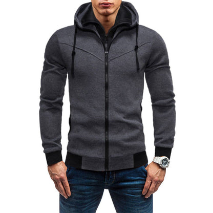 Herren Fleece-Kapuzenjacke mit stylischem Design und praktischen Taschen in Schwarz
