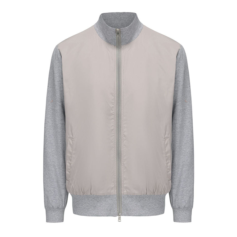 Herren lässige Sommerjacke im minimalistischen Design mit praktischen Reißverschlusstaschen in Dunkelblau