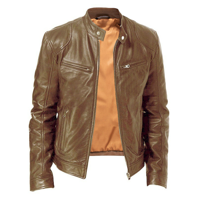 Herren Biker-Jacke im modernen Design in Rot