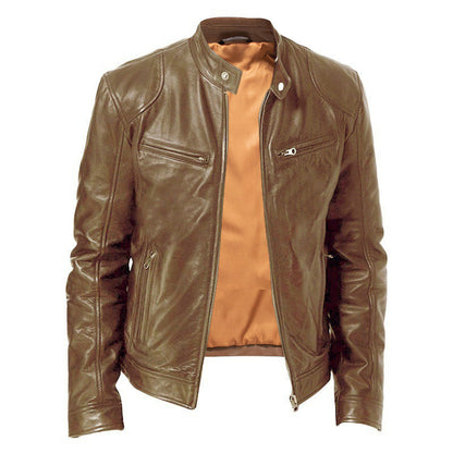 Herren Biker-Jacke im modernen Design in Rot