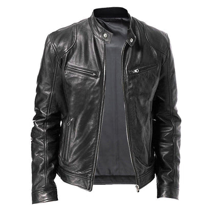 Herren Biker-Jacke im modernen Design in Khaki