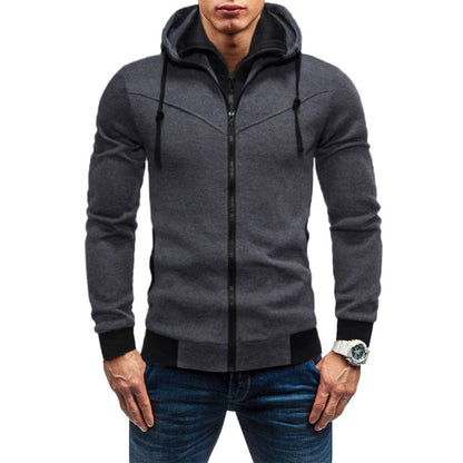 Herren Fleece-Kapuzenjacke mit stylischem Design und praktischen Taschen in Dunkelgrau