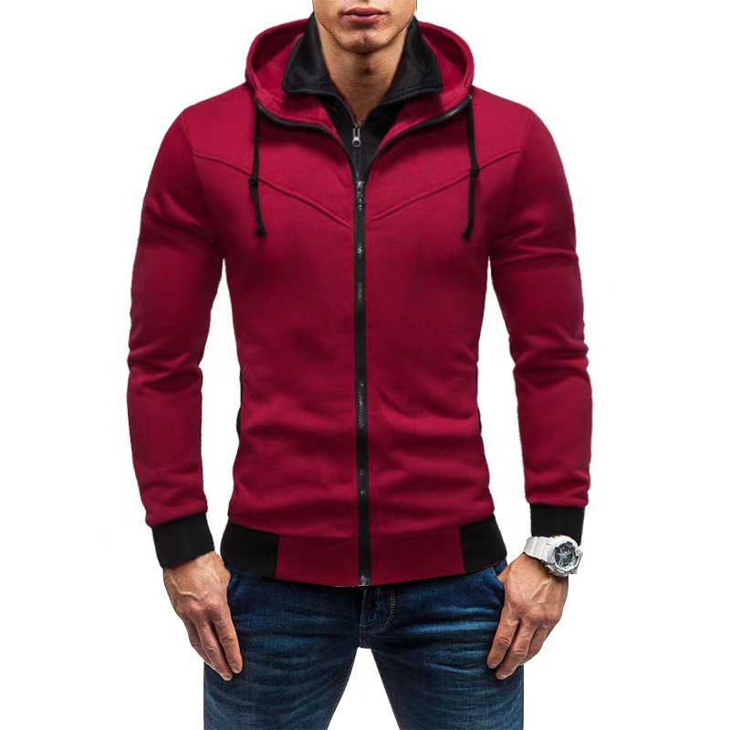 Herren Fleece-Kapuzenjacke mit stylischem Design und praktischen Taschen in Dunkelgrau