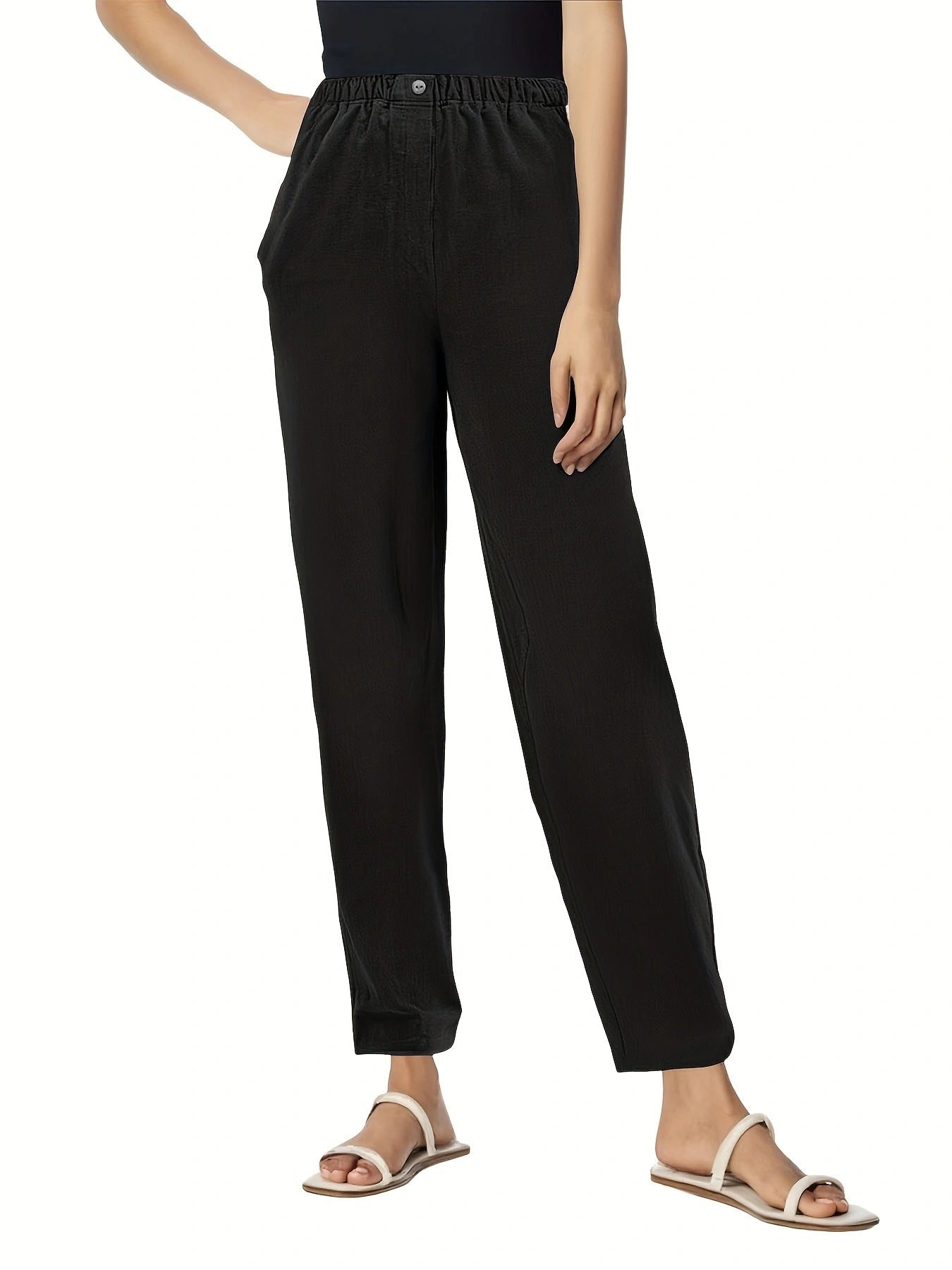 Damen Leichte und bequeme Sommerhose in Olivgrün