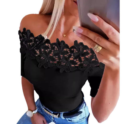Damen Eleganter Body mit Spitzendetails in Schwarz