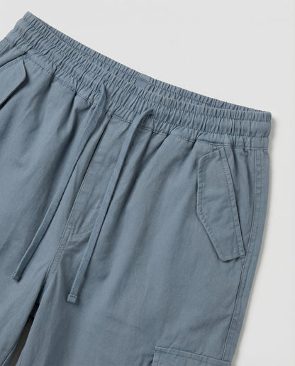 Damen weite Cargo-Hose im Retro-Utility-Stil mit hochgeschnittenem Bund Tunnelzug Mehrfachklappentaschen und verstellbar in Aprikose