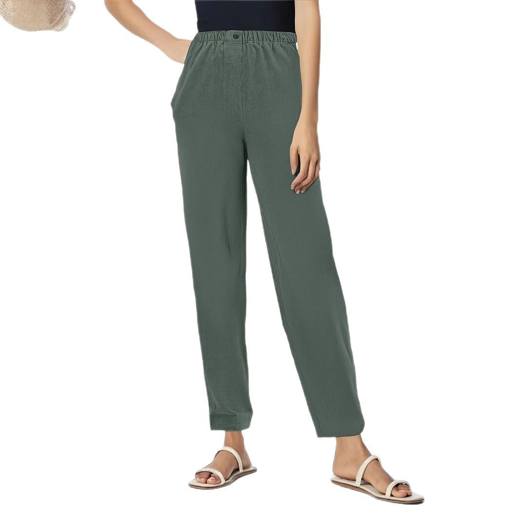 Damen Leichte und bequeme Sommerhose in Aprikose