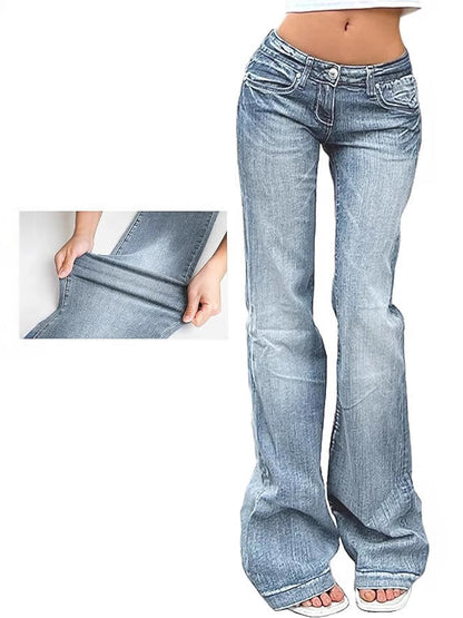Damen Flared Jeans mit hohem Bund und Stretch in Hellblau
