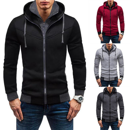 Herren Fleece-Kapuzenjacke mit stylischem Design und praktischen Taschen in Hellgrau