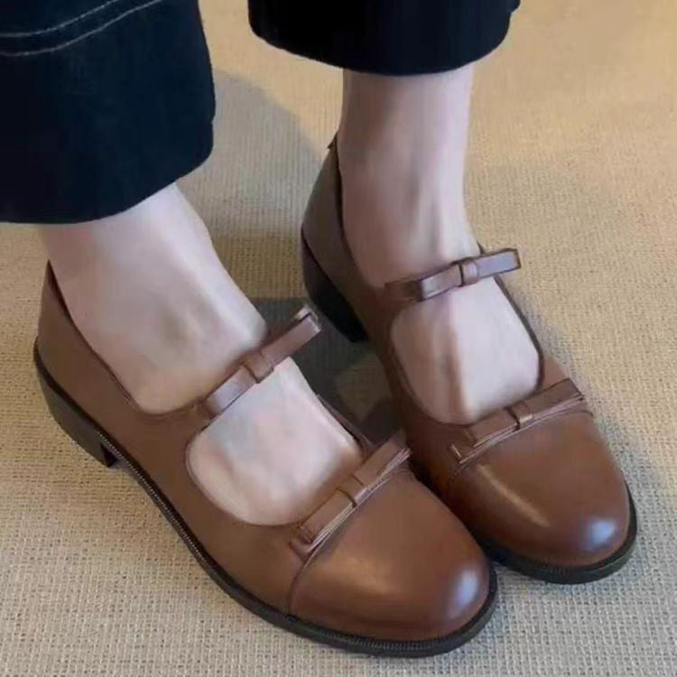 Damen Mary-Jane-Schuhe mit Riemenverschluss in Braun