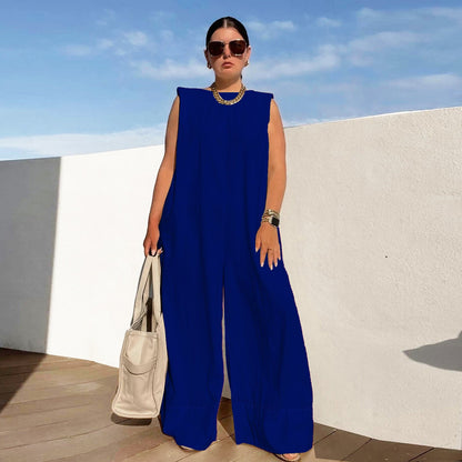 Damen weit geschnittener Jumpsuit mit Kapuze in Weiß