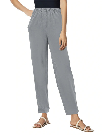 Damen Leichte und bequeme Sommerhose in Grau