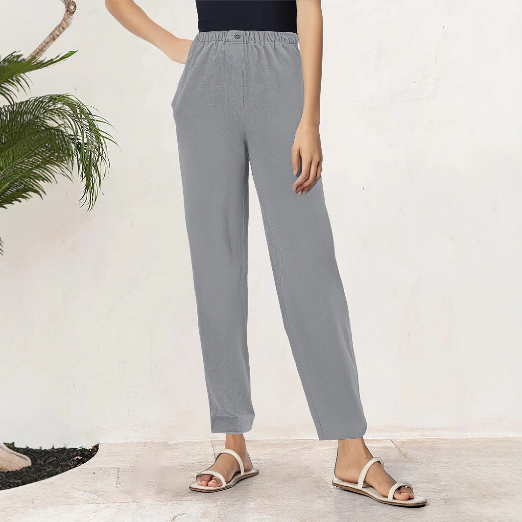 Damen Leichte und bequeme Sommerhose in Olivgrün