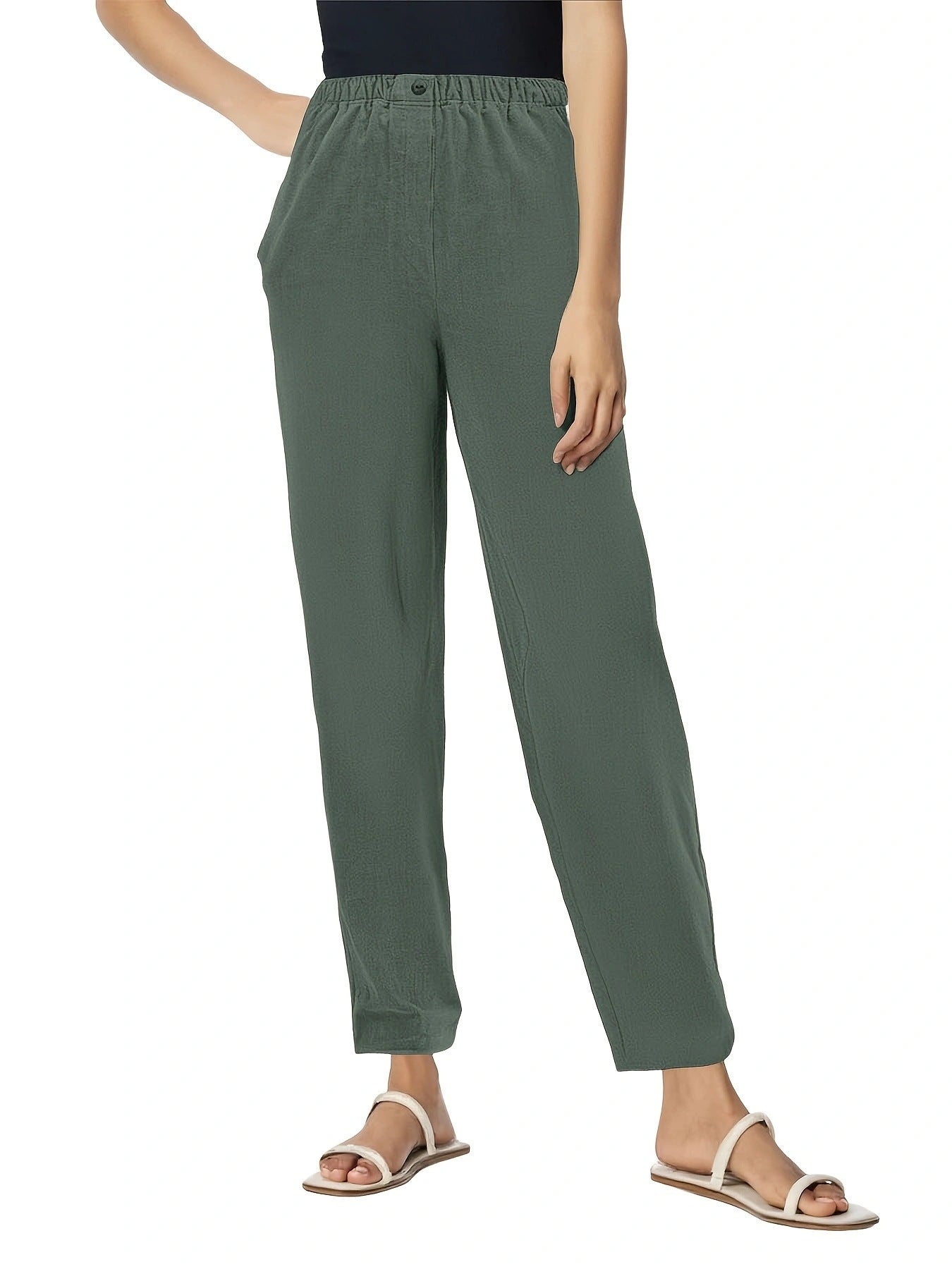 Damen Leichte und bequeme Sommerhose in Aprikose