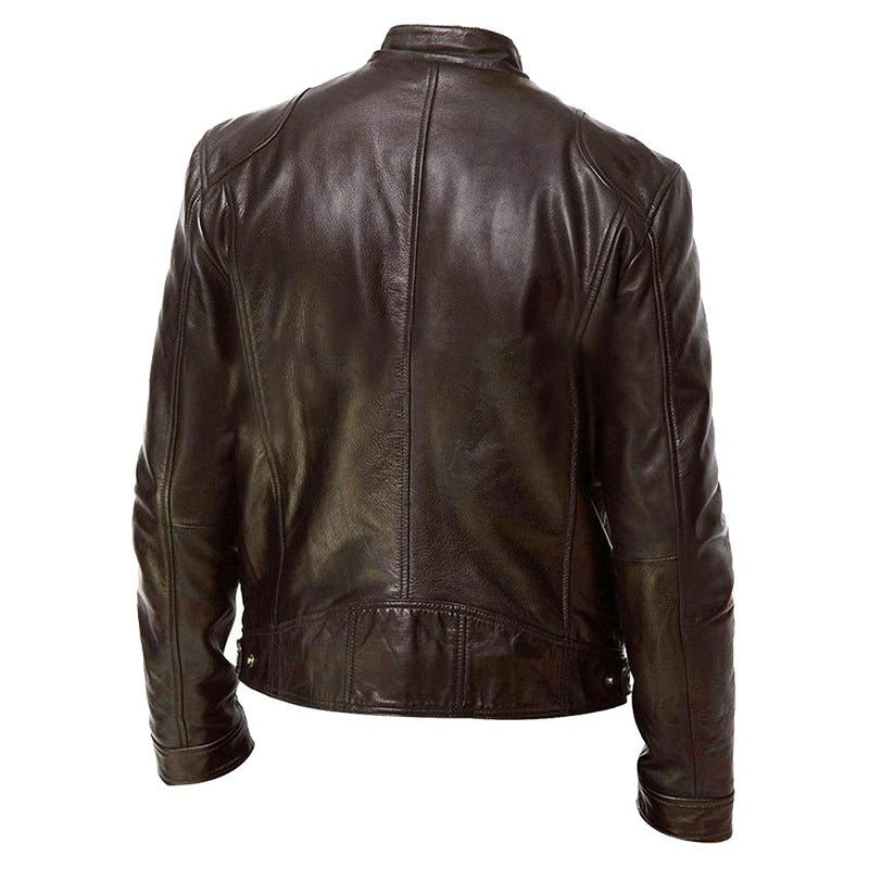 Herren Biker-Jacke im modernen Design in Schwarz