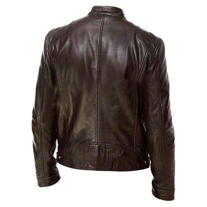 Herren Biker-Jacke im modernen Design in Schwarz