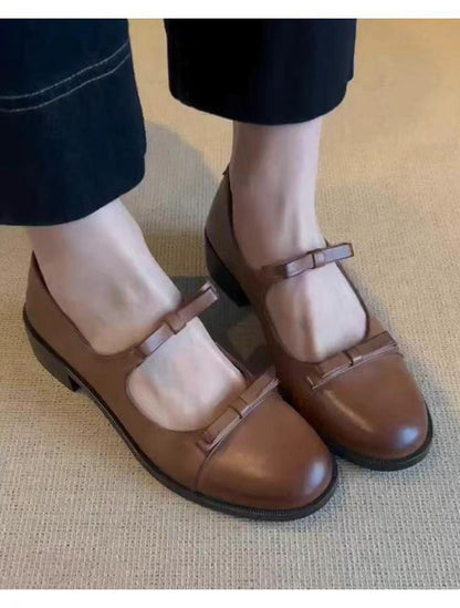 Damen Mary-Jane-Schuhe mit Riemenverschluss in Braun