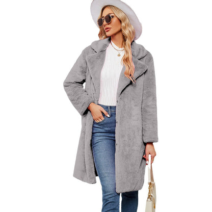 Damen Übergroße kuschelige Fleecejacke in Beige