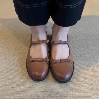 Damen Mary-Jane-Schuhe mit Riemenverschluss in Braun