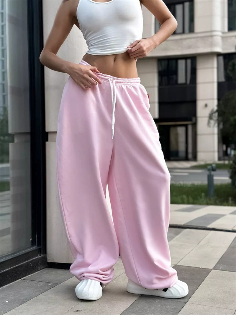 Damen bequeme Sweathose mit weitem Schnitt in Grau