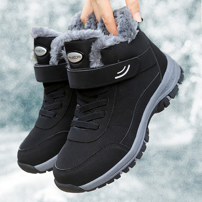 Damen warme Winterstiefel mit weichem Innenfutter in Schwarz
