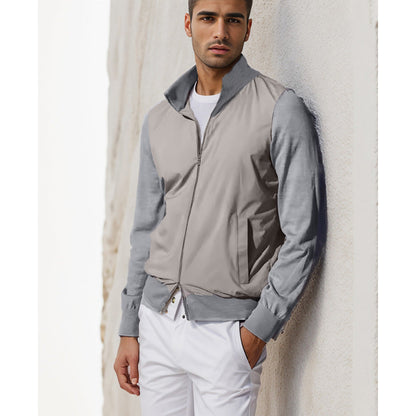 Herren lässige Sommerjacke im minimalistischen Design mit praktischen Reißverschlusstaschen in Dunkelblau