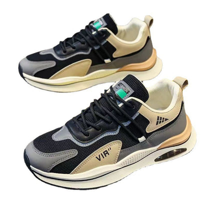 Damen modische Sneaker mit Mesh-Optik und bequemer Sohle in Grau-Orange