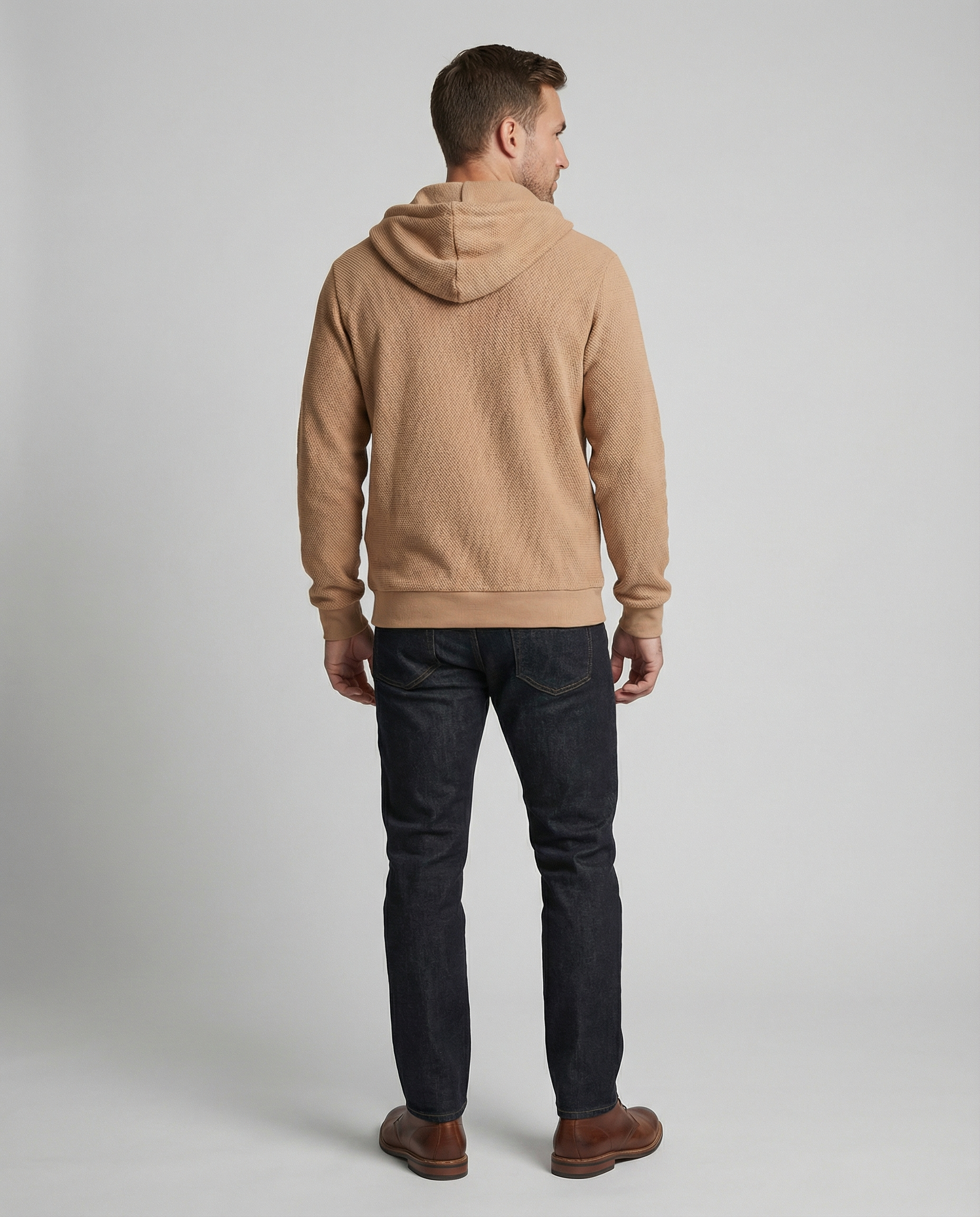 Sportliche Kapuzenjacke Herren mit modernem Mesh-Design in Khaki