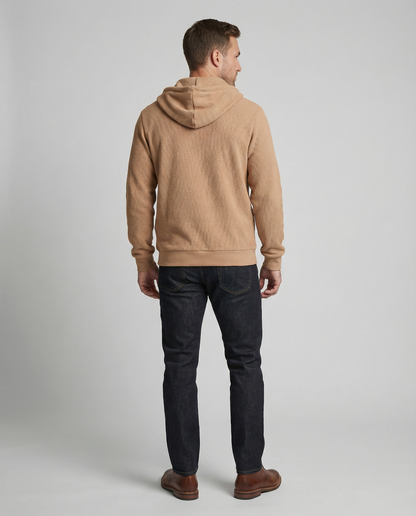 Sportliche Kapuzenjacke Herren mit modernem Mesh-Design in Khaki