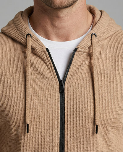 Sportliche Kapuzenjacke Herren mit modernem Mesh-Design in Oliv