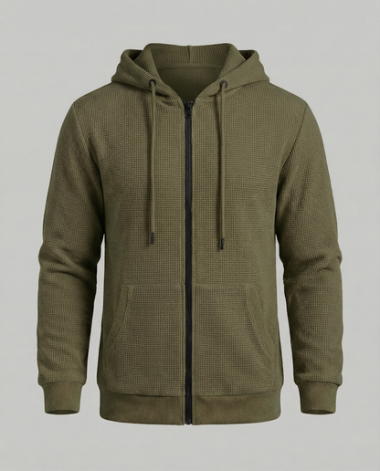 Sportliche Kapuzenjacke Herren mit modernem Mesh-Design in Grau