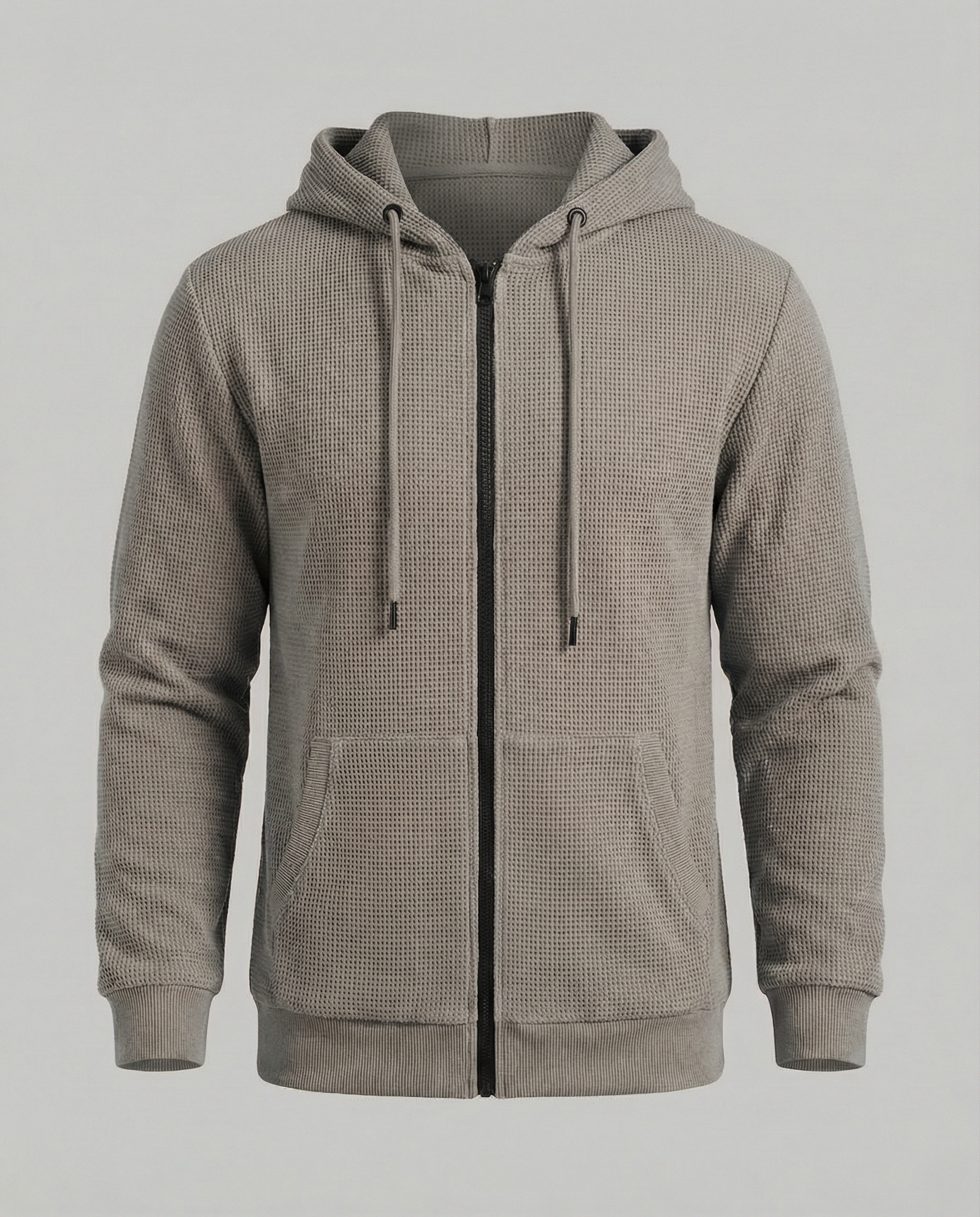 Sportliche Kapuzenjacke Herren mit modernem Mesh-Design in Oliv