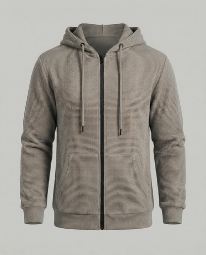 Sportliche Kapuzenjacke Herren mit modernem Mesh-Design in Oliv