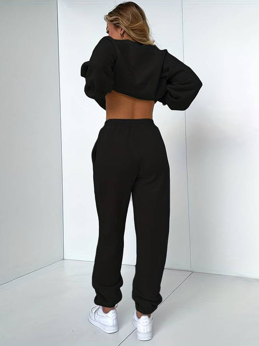 Damen-Sweat-Set in Schwarz