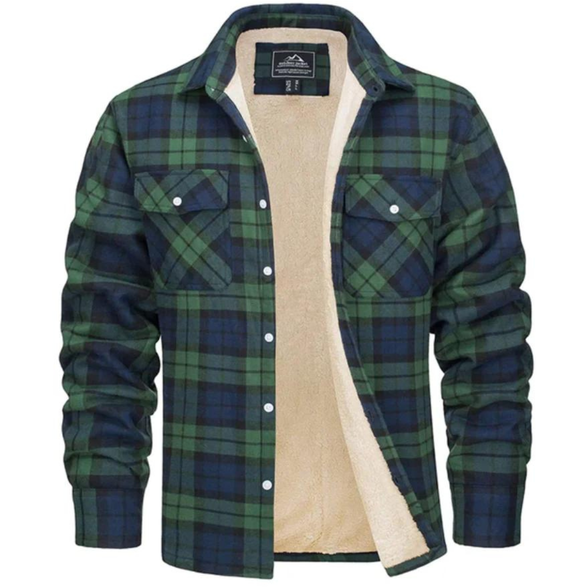 Herren Sherpa gefütterte Flanellhemdenjacke in Orange