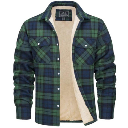 Herren Sherpa gefütterte Flanellhemdenjacke in Orange