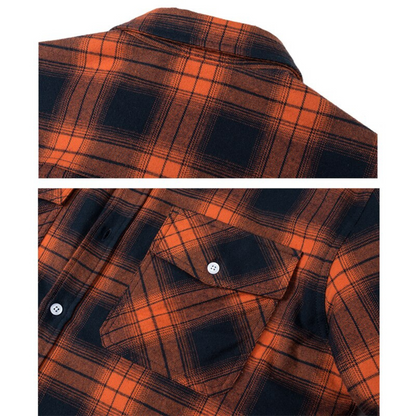 Herren Sherpa gefütterte Flanellhemdenjacke in Orange