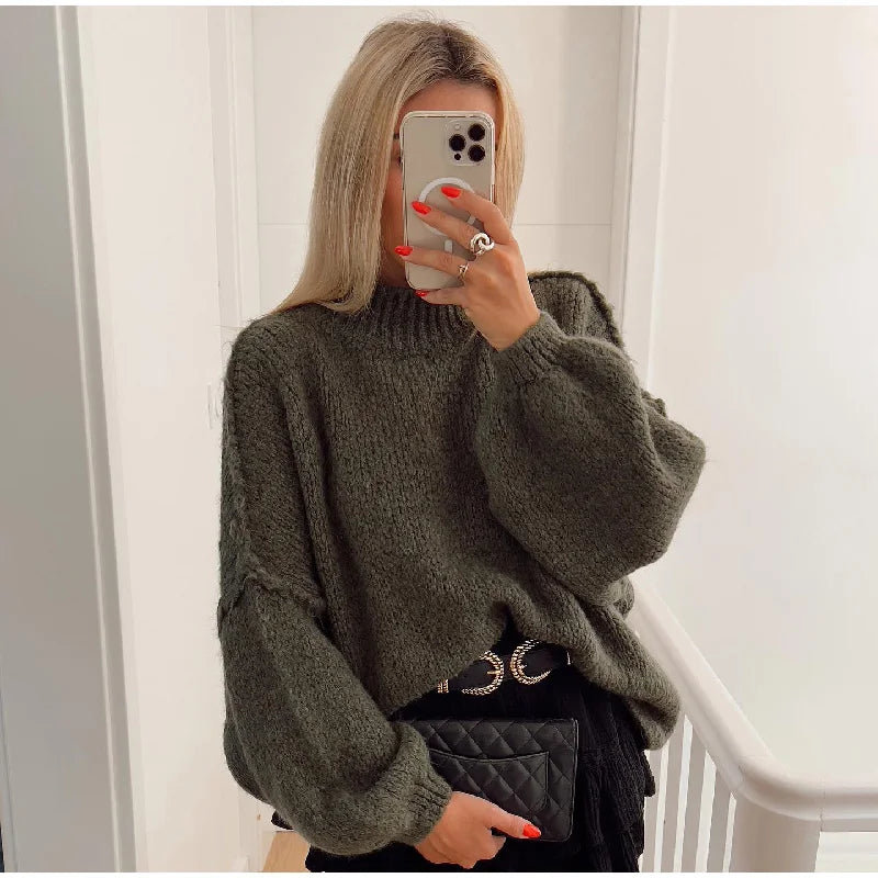 Lolas-Mode - Flauschiger Oversize Strickpullover