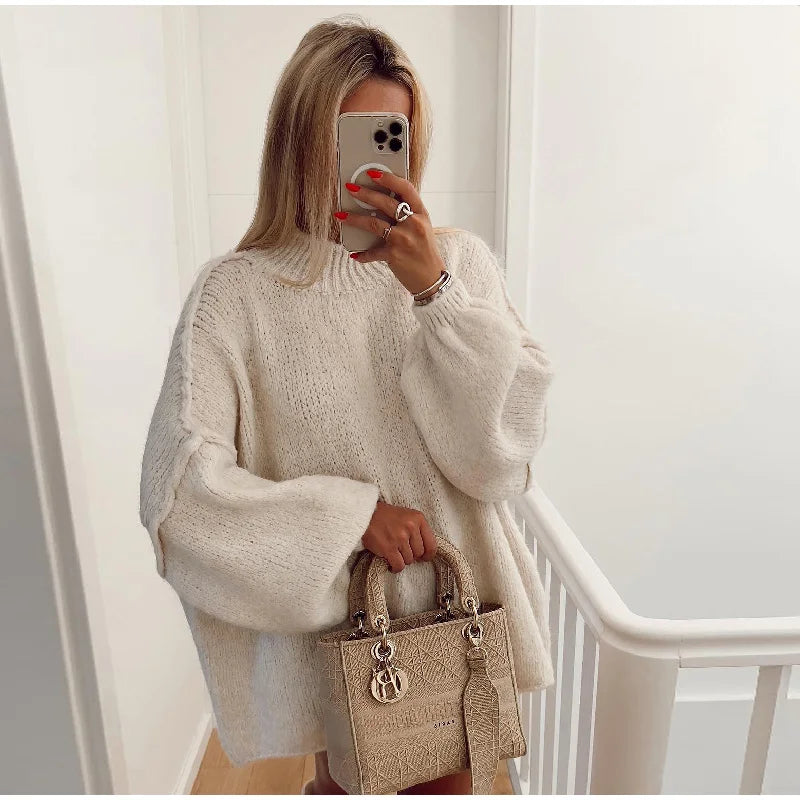 Lolas-Mode - Flauschiger Oversize Strickpullover