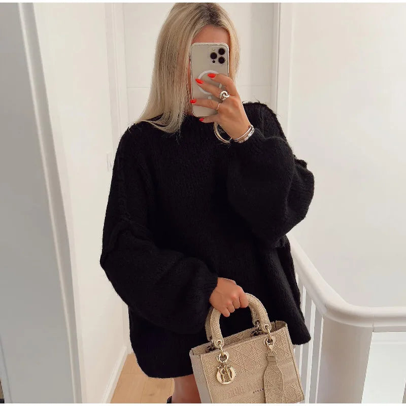Lolas-Mode - Flauschiger Oversize Strickpullover